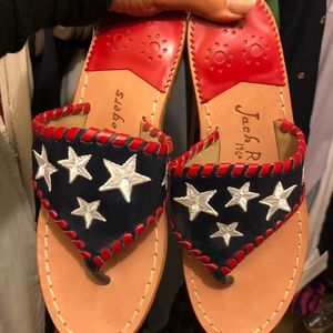 Jack Rogers American flag sandals never worn